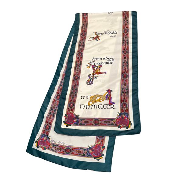 Celtic silk scarf inspired by the Book of Kells size 52 x 12.5 inches - Picture 3 of 4